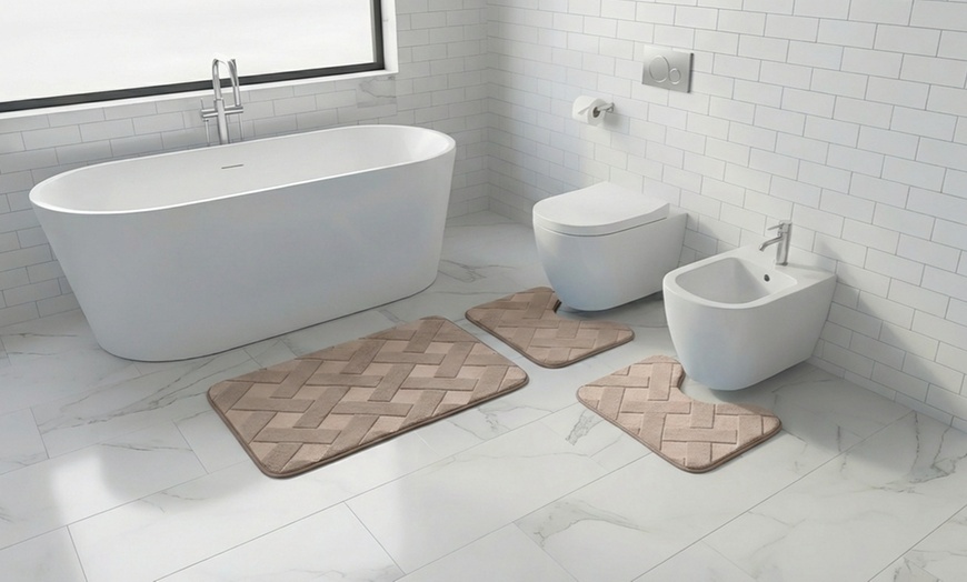 Image 10: Juego de 3 alfombrillas absorbentes de secado rápido para el baño