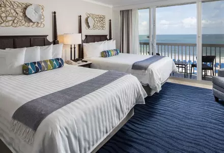 Gulf Front View Balcony 2 Queen Beds