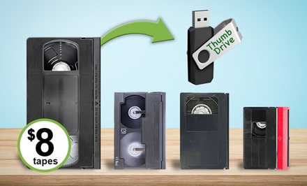 $8 Tapes: 5 Videotapes to Free Thumbdrive - Transfer Home Movies