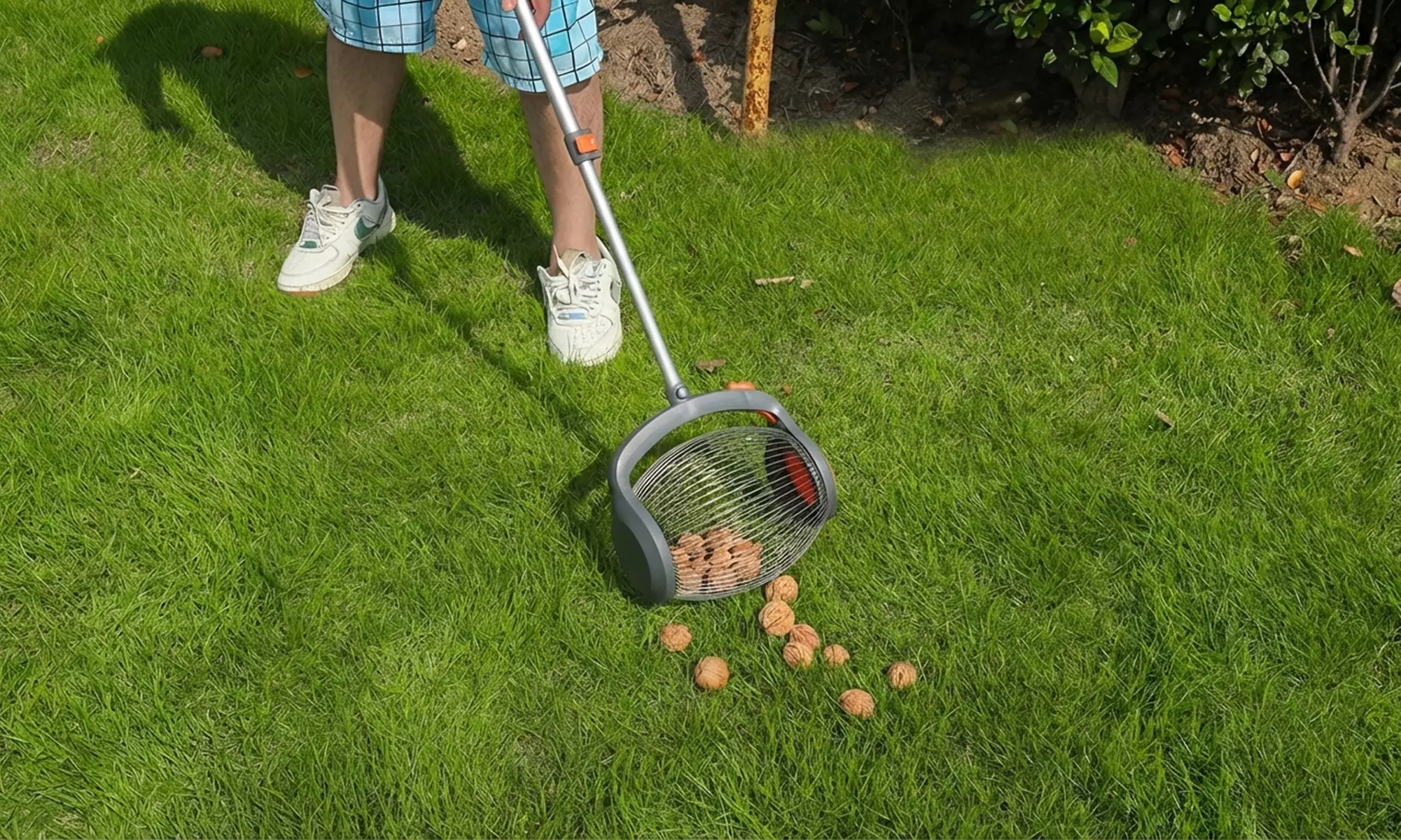 Rouleau ramasse-fruits Boudech avec manche télescopique réglable