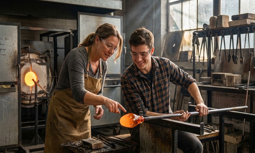 Image 3: Glassblowing Bubble Bowl Making Class for Two or Four!