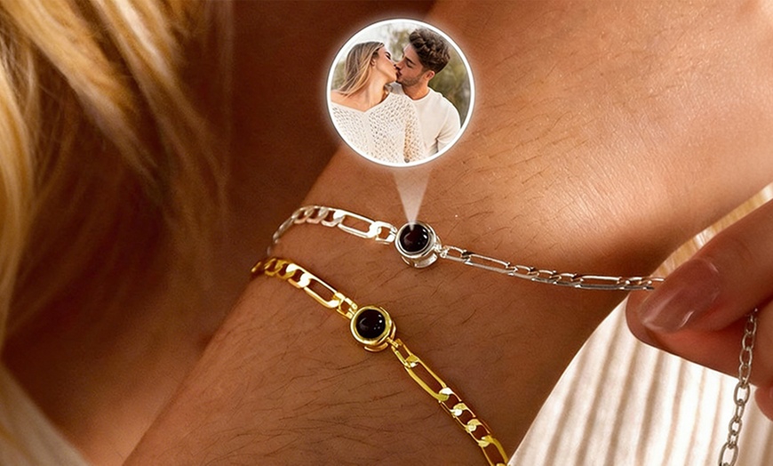 Image 4: Custom Photo Projection Bracelet, 1 or 2 (Up to 75% Off)