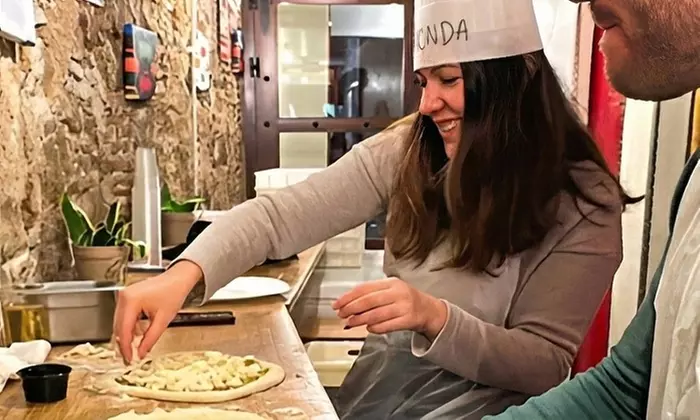 Taller y degustación de pizza con vino, cerveza o bebida para hasta 4