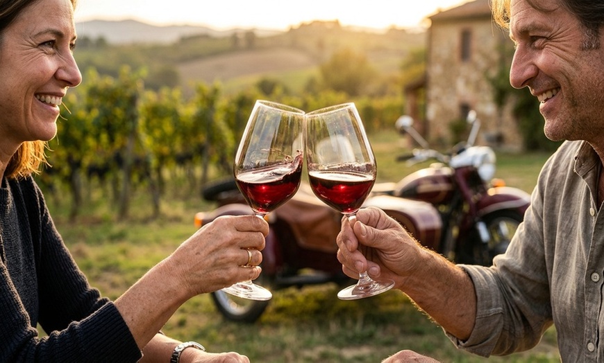 Image 3: 2.5 hour ''Vintage Motorcycle Sidecar Scenic Wine Tour for 2, 4, or 6
