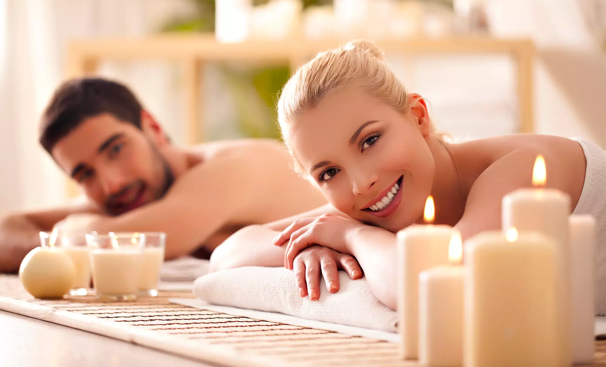 60-Minute Couples' Massage with Optional Essential Oils at Aura Day Spa (Up to 49% Off) - Primary Image