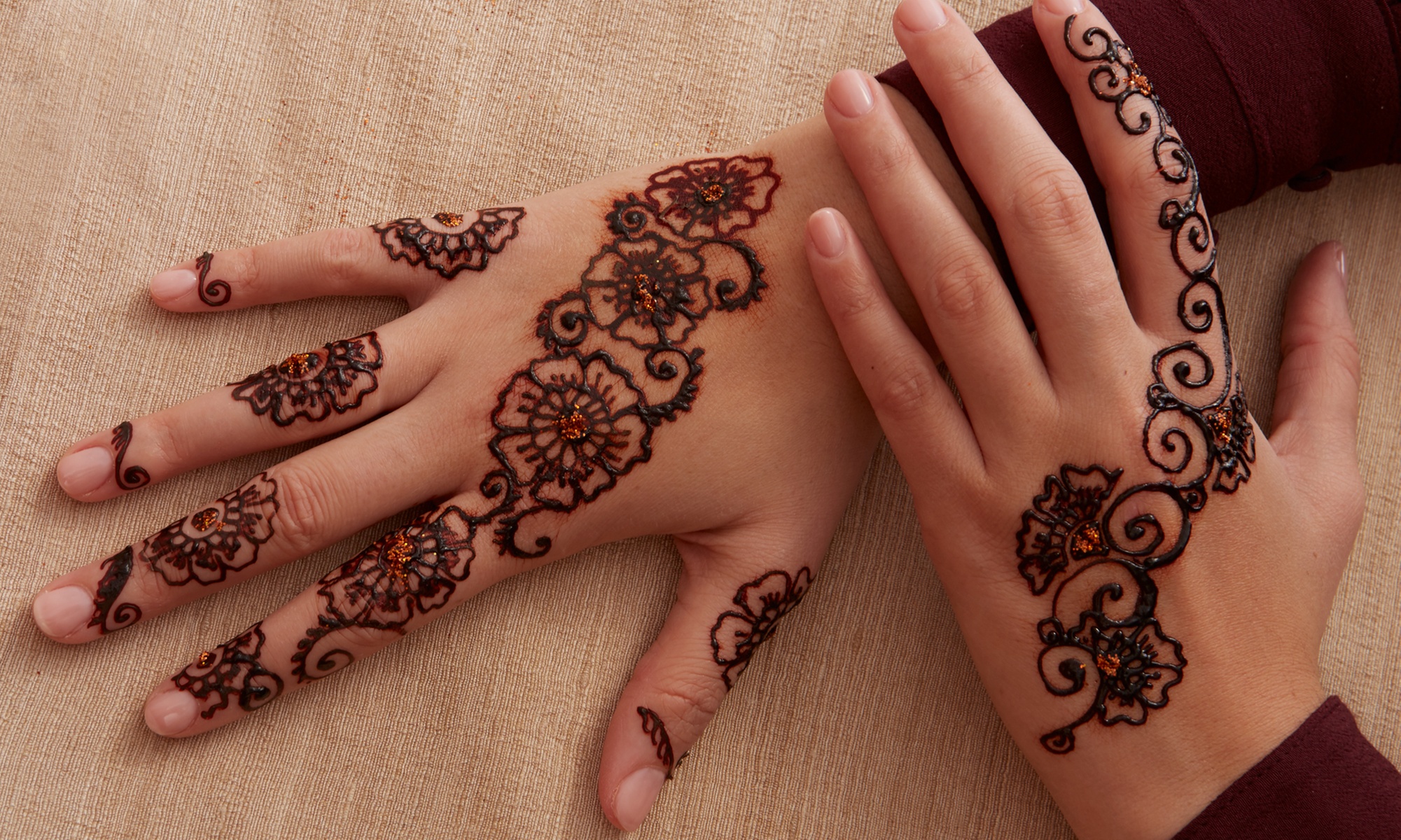 1 or 2 Hand Sizes Henna Tattoo, Henna Freckles OR Kids Henna