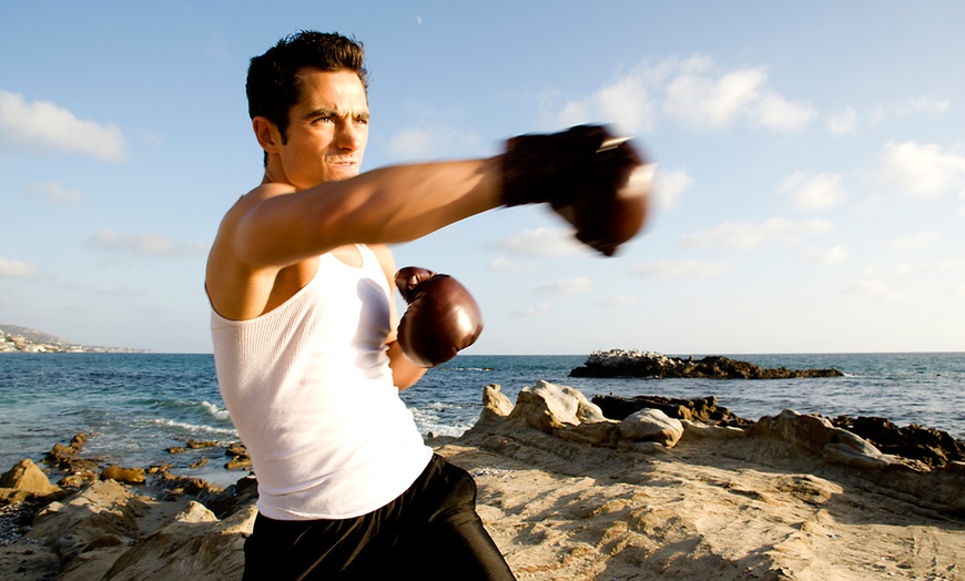 Image 1: One-Month Beach Boxing Classes 