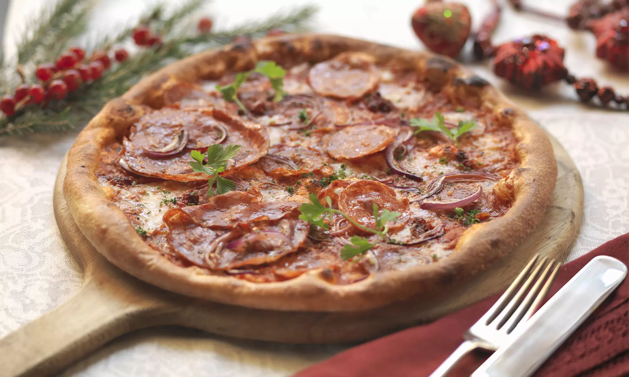 Lariele Wood Fired Square Pie offers delicious pizza options with unique toppings, available for dine-in or carryout, up to 35% off. - Primary Image
