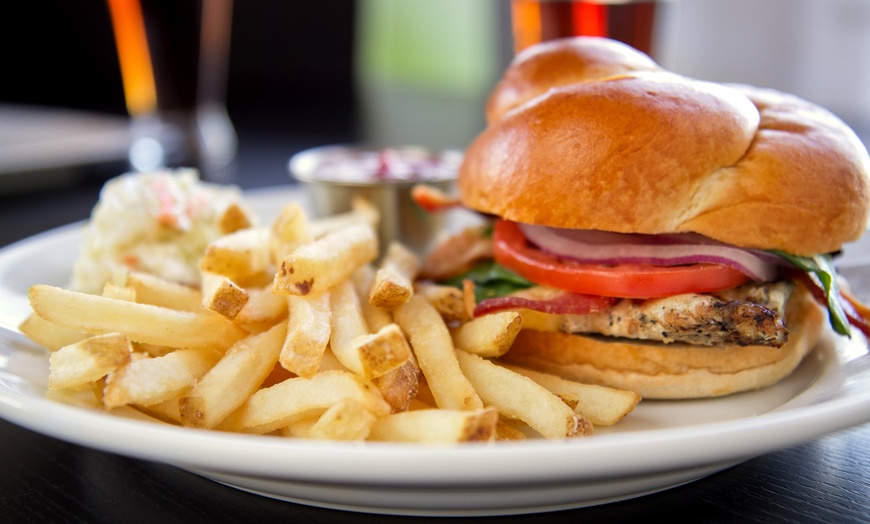 Image 1: Chicken Burger with Chips & Drink