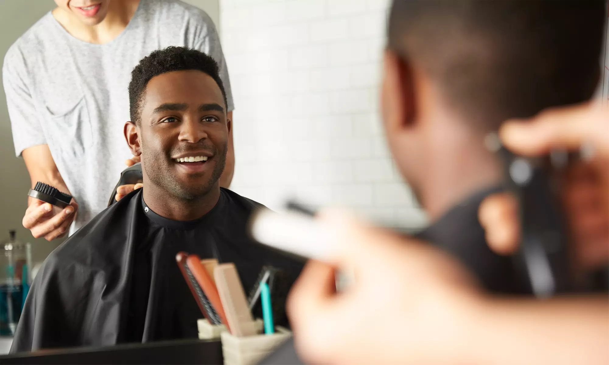 Experience a Men's Haircut with Precision Edge-Up and Optional Beard Trim at Estheticly Angel (Up to 50% Off) - Primary Image