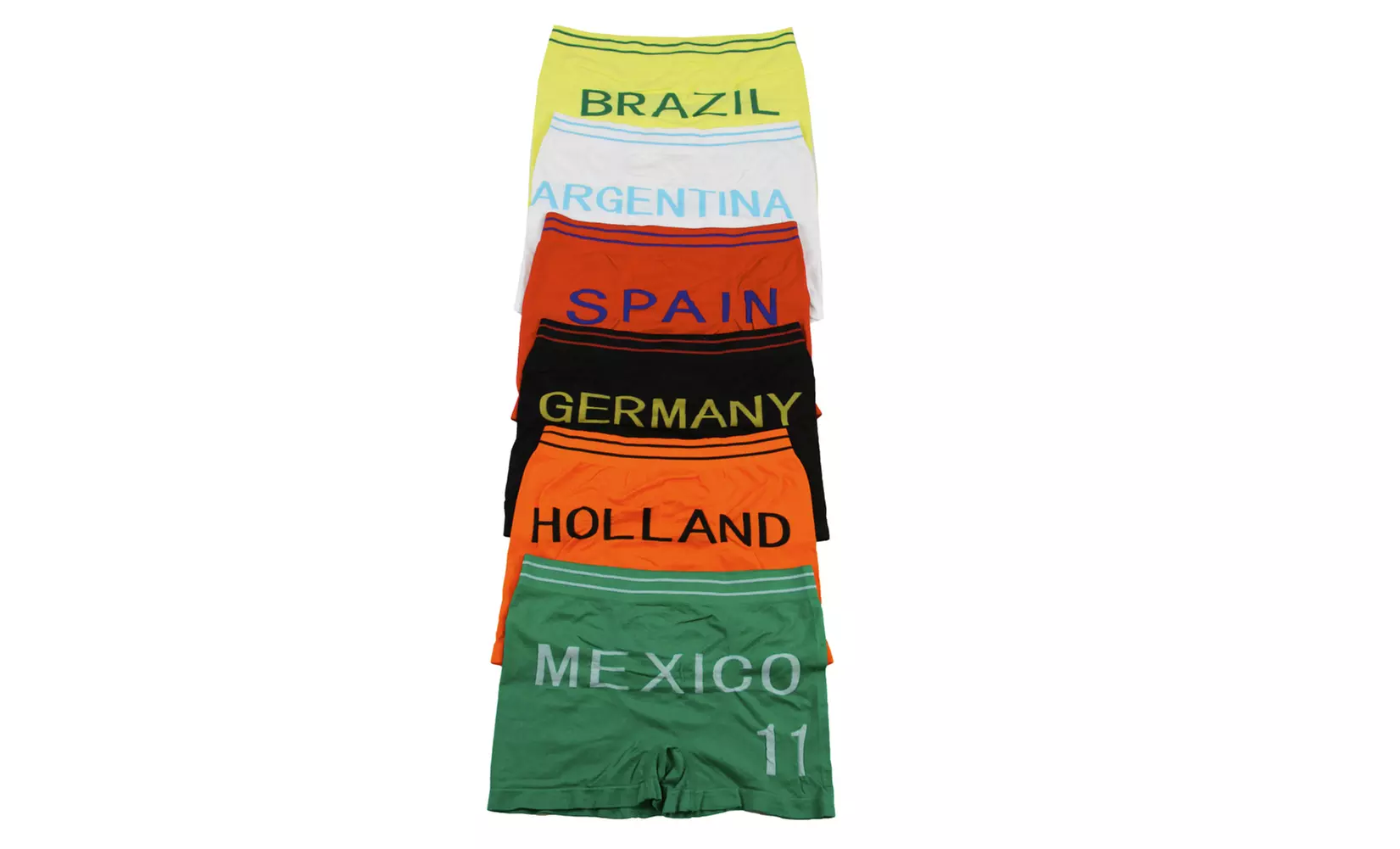Men's Seamless Microfiber Sports-Themed Boxer Briefs (6-Pack) - Second Medium