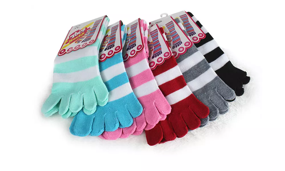 Striped Kids' Toe Socks (6-Pack) - Primary Image
