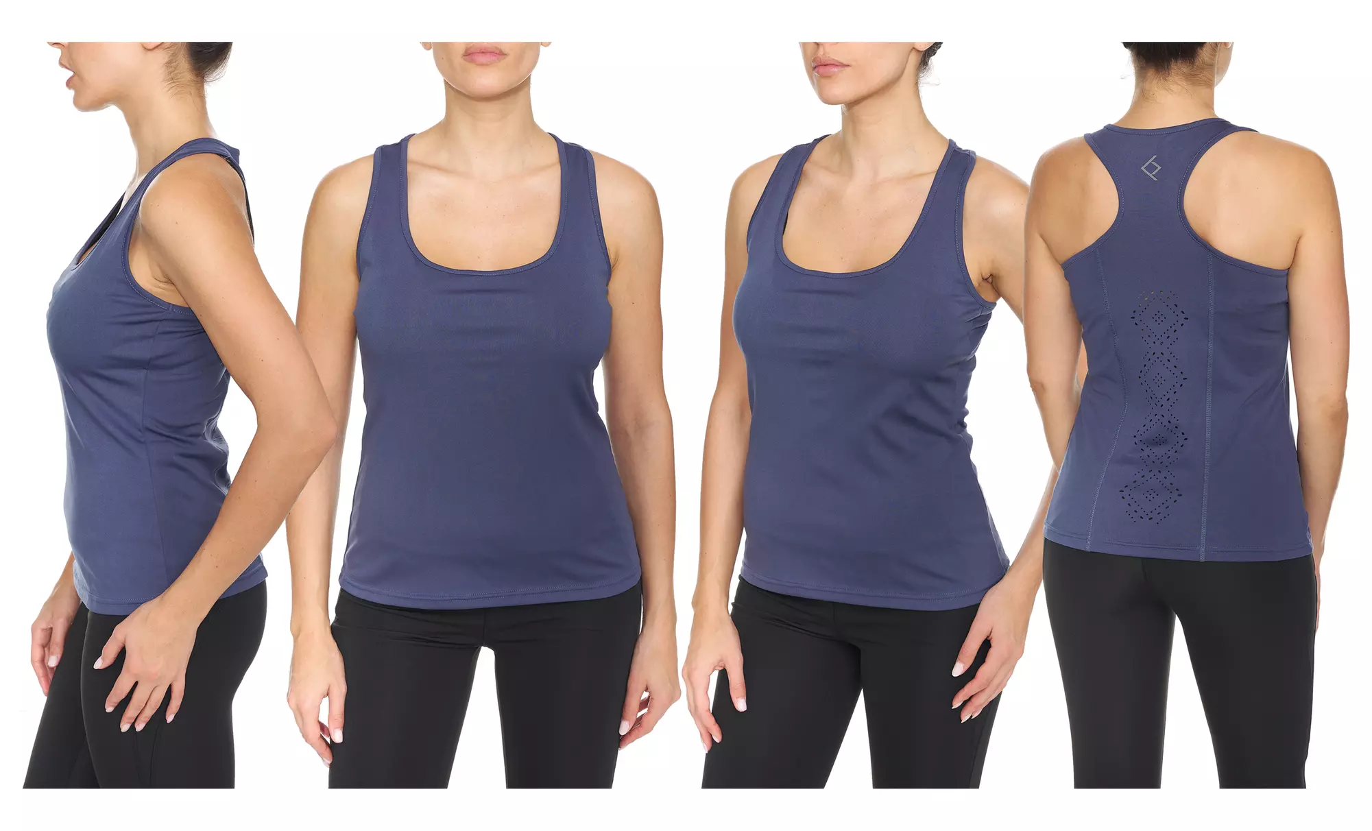 BSP Women's Active Performance Tank Top with Laser Cut Diamond Pattern - Second Medium