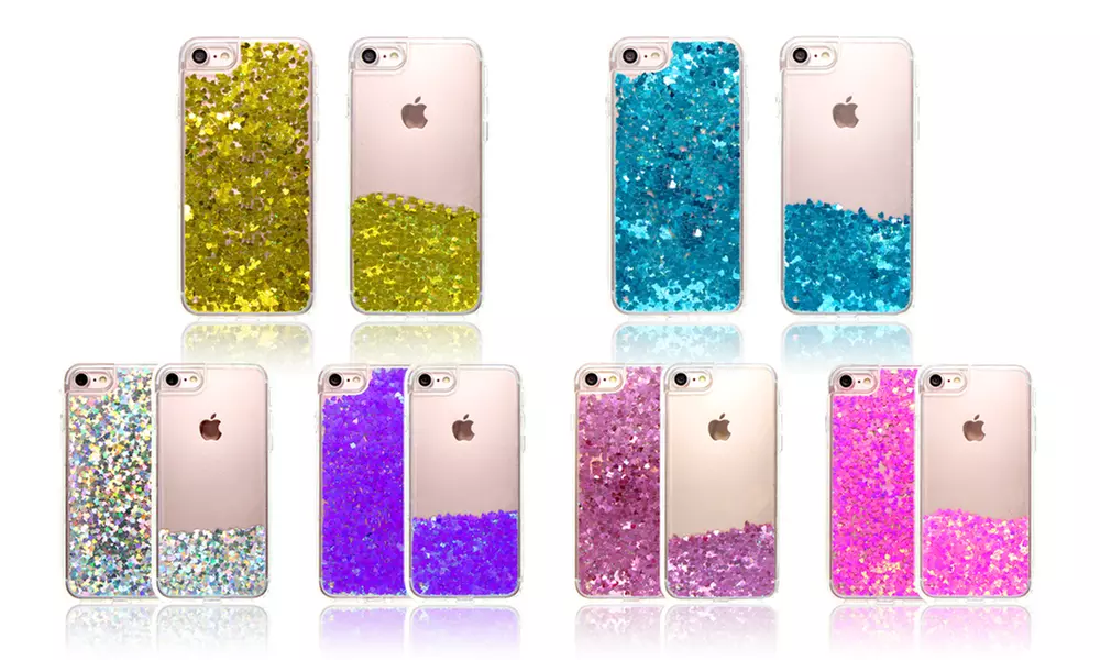 Heart Glitter Liquid iPhone Case - Primary Image