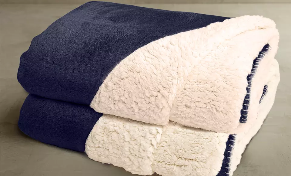 2-Pack of Reversible Sherpa Throws - Second Medium