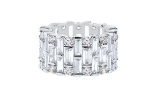 18K White Gold-Plated Eternity Ring with Swarovski Elements