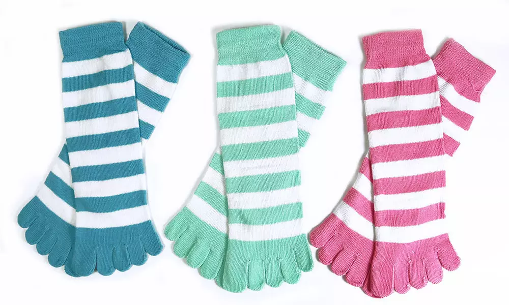 Striped Kids' Toe Socks (6-Pack) - Second Medium