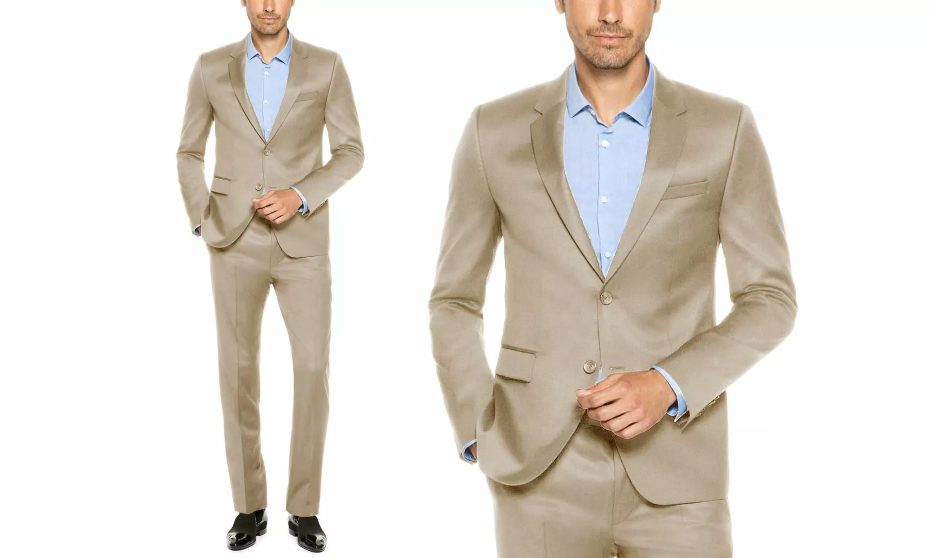 Verno Slim-Fit Sharkskin Suits (2-Piece) (44Rx38W) - Primary Image