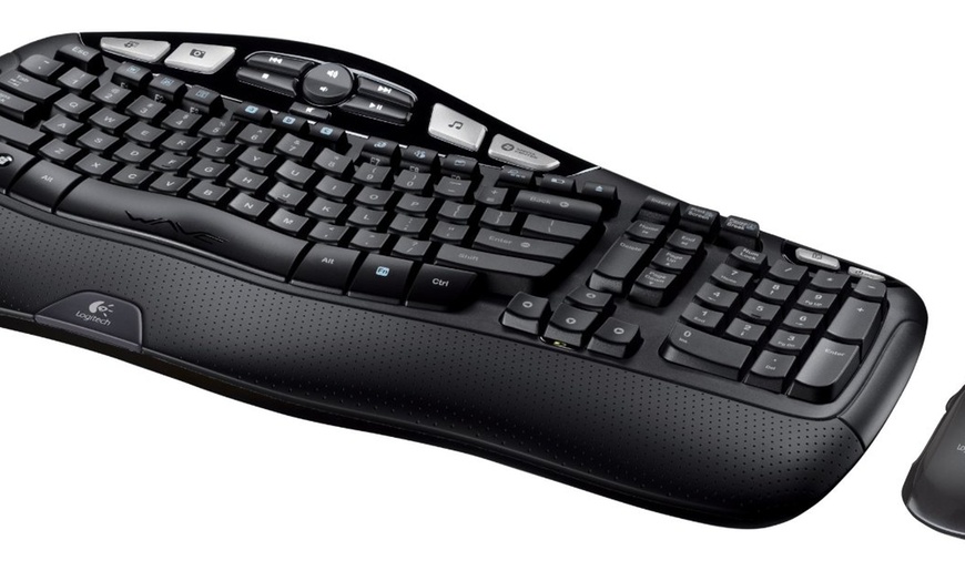 Logitech MK550 Wireless Wave Keyboard and Mouse (Mfr. Refurb.) | Groupon