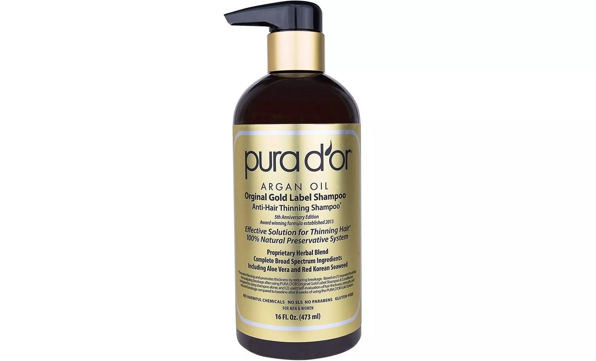 Pura D'Or Gold Label Anti-Hair Loss Shampoo, Conditioner, or Set (16 Fl. Oz.) - Image 3