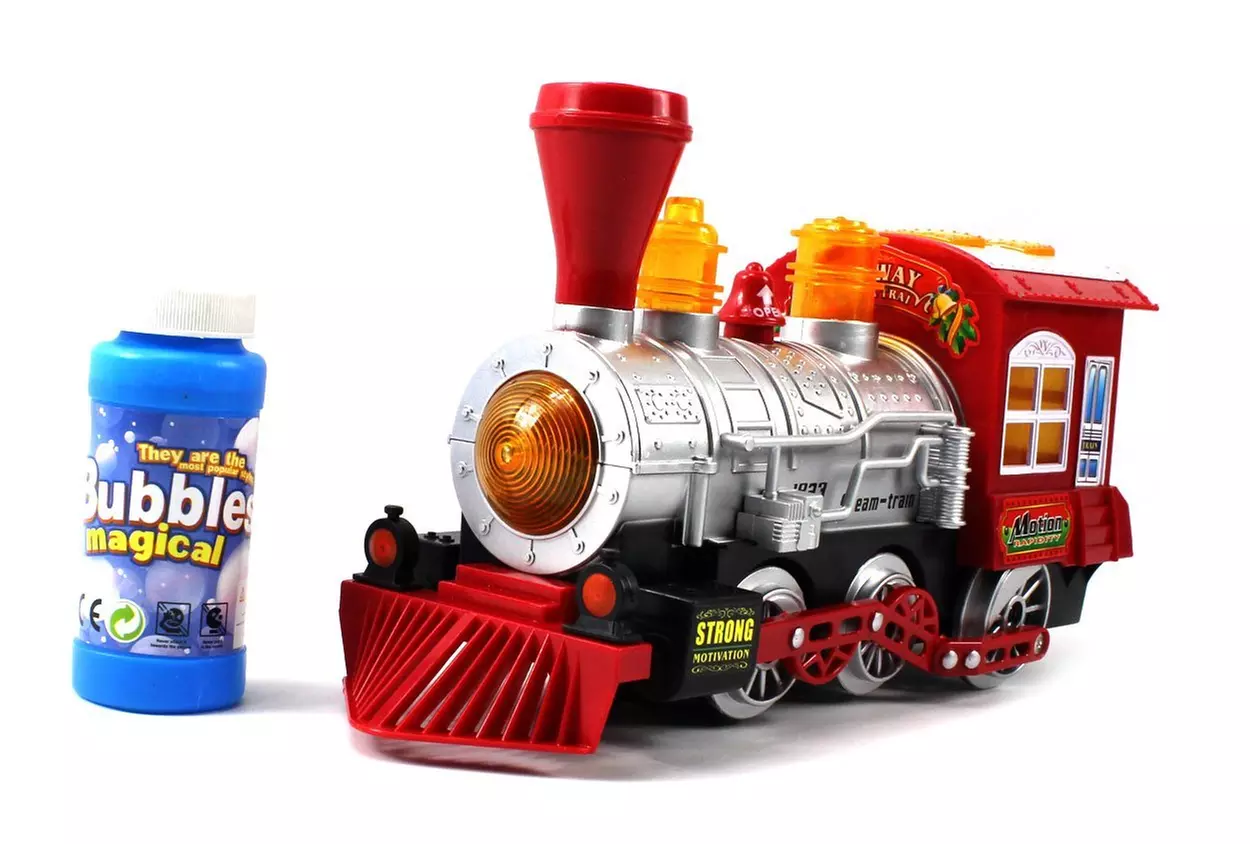 Bubble-Blowing Bump & Go Toy Train Engine - Primary Image
