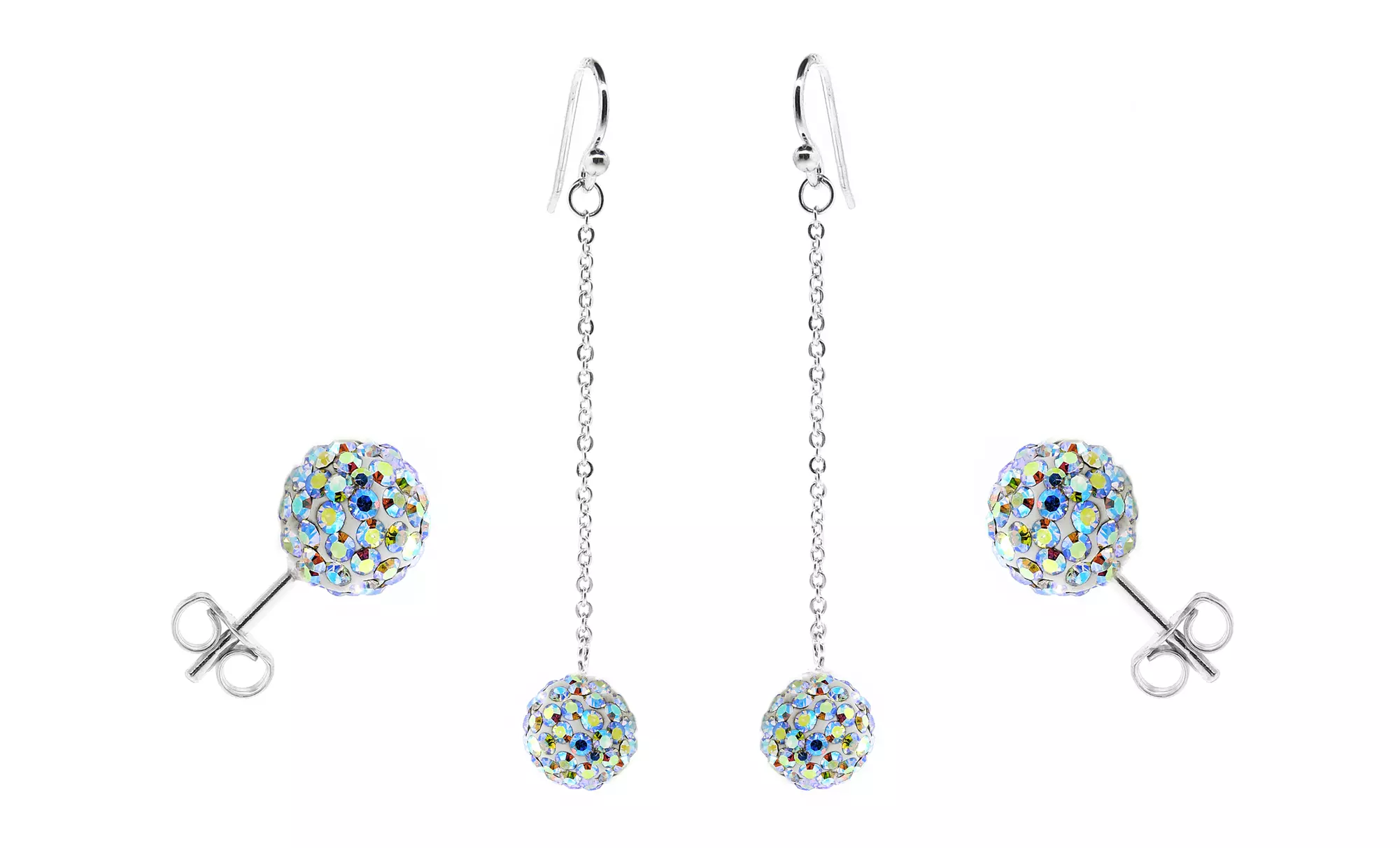 Stud and Drop Earrings Set with Swarovski Elements - Primary Image