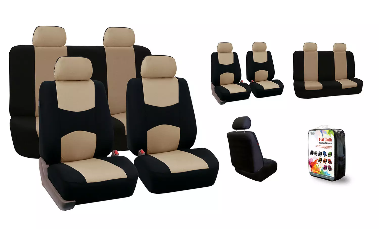 Full Set of Fabric Car-Seat Covers - Primary Image