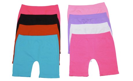 Girls' Above Knee Seamless Shorts (6-Pack)