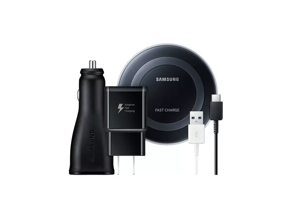 Samsung Adaptive Fast-Charging Power Bundle: Dual Charger, Charge Pad, Cables; Also Compatible w/ iPhone X, 8, & 8 Plus - Primary Image
