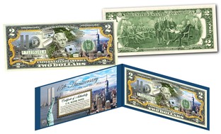 World Trade Center 15th Anniversary Colorized $2 Bill