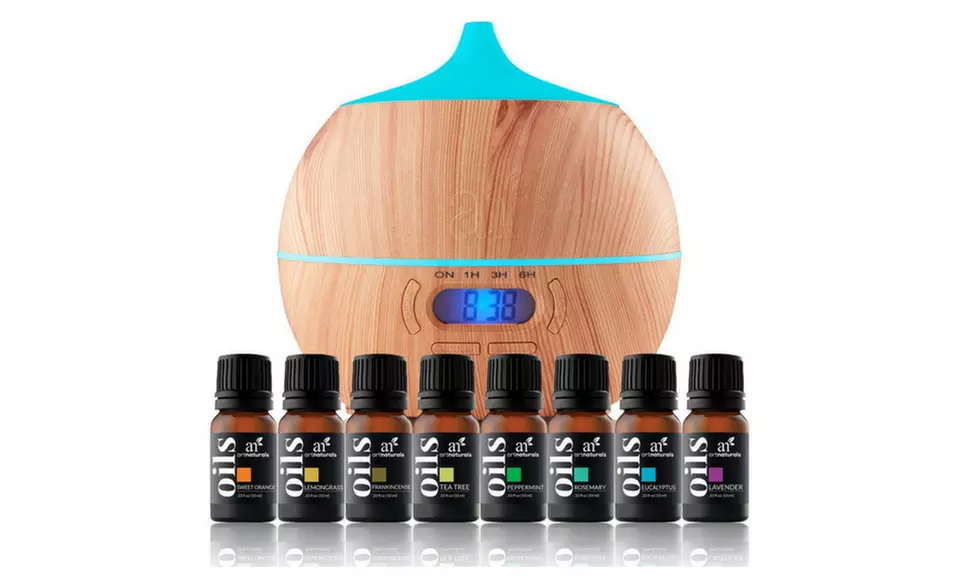 Art Naturals Top 8 Essential Oils and Oil Diffuser Set with Bluetooth (9-Piece) - Primary Image