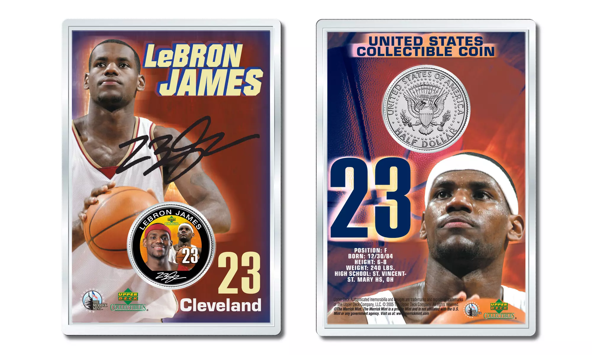 Lebron James Rookie Draft Coin JFK Half Dollar in 4"x6" Lens Display - Primary Image