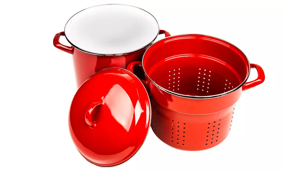 3-Piece Enamel on Steel 8-Quart Pasta Cooker Set - Primary Image