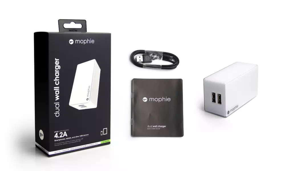 Mophie Dual Port High-Power 4.2A Wall Travel Charger - Second Medium