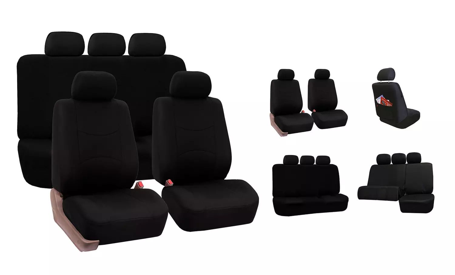 FH Group Cloth Auto-Seat Covers - Second Medium