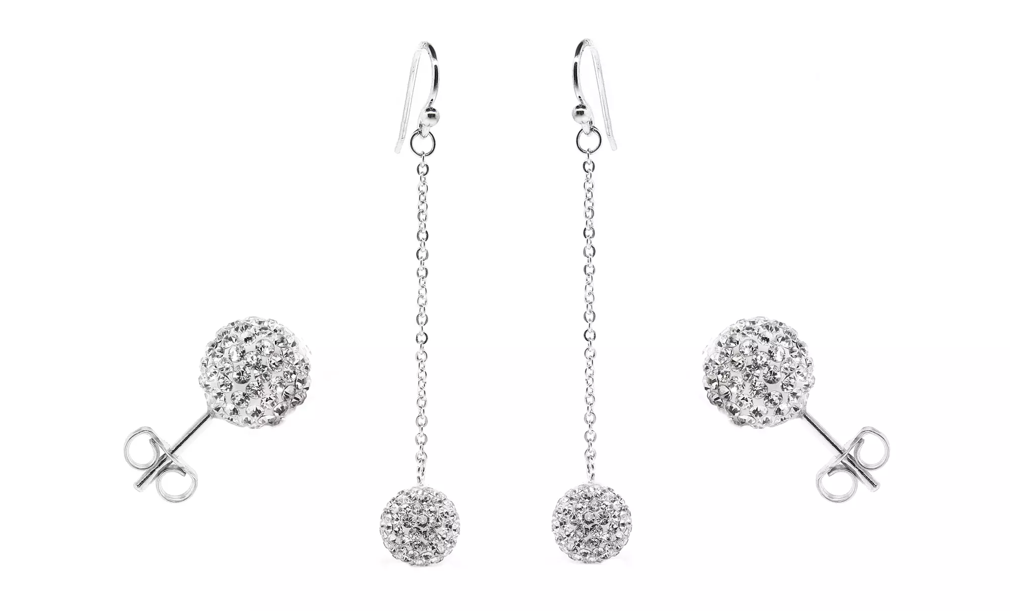 Stud and Drop Earrings Set with Swarovski Elements - Second Medium