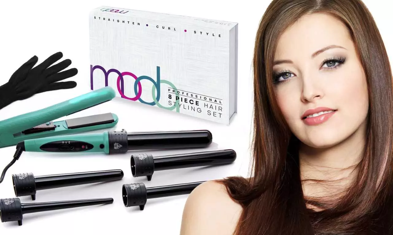 Moda Beauty Curling Iron and Flat Iron Set (8-Piece) - Primary Image