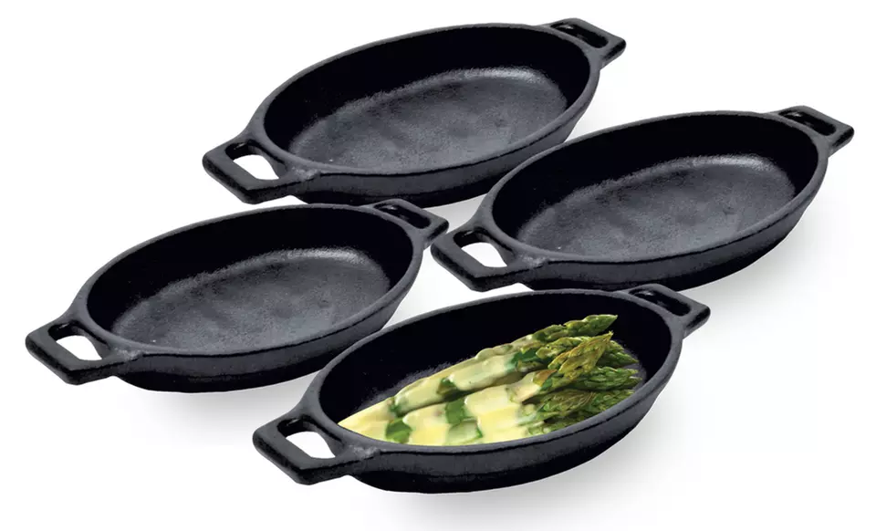 Set of 4 Mini Cast Iron Au Gratin Pans - Primary Image