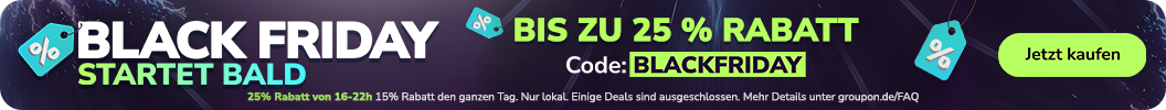 Schalte heute Rabatt auf exklusive Deals frei – bis zu 25 % Rabatt - 16h-22h! Code: BLACKFRIDAY