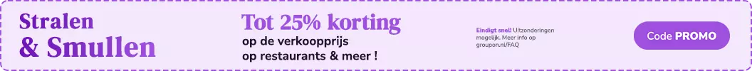 Tot 25% korting op de verkoopprijs op leuke activiteiten, beauty behandelingen en meer. Code: PROMO