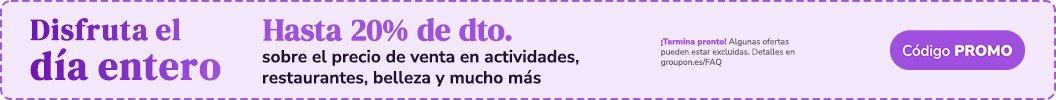 Hasta 20% de dto. en actividades, restaurantes, belleza y más. Código: PROMO