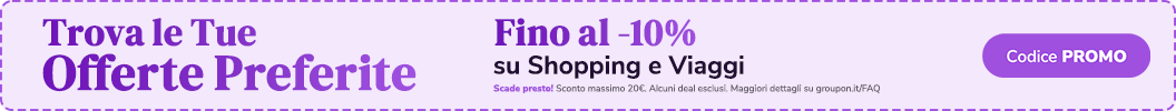 Fino al -10% su Shopping e Viaggi. Codice: PROMO