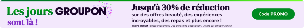 JUSQU'À -30% sur les restaurants et plus ! Code: PROMO