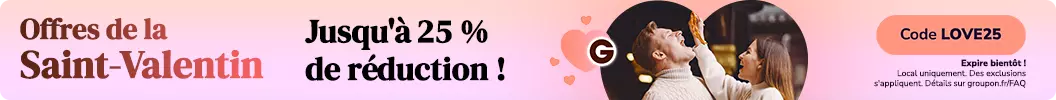 Célébrez l'amour à la façon Groupon - jusqu'à 25% de réduction ! Code : LOVE25