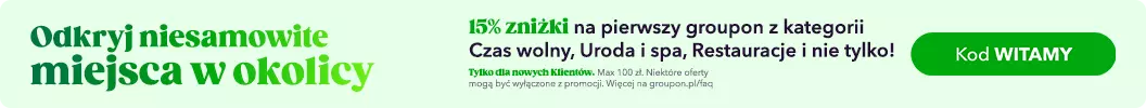 Oszczędzaj na swoim pierwszym Grouponie. 15% zniżki na Twoje miasto. Tylko dla nowych Klientów