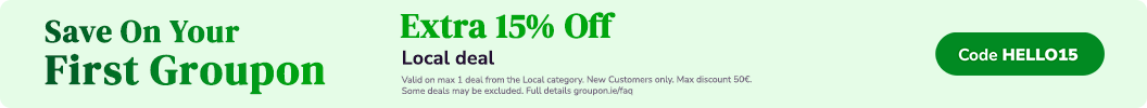 Get 15% off your first Local deal. Enter code: HELLO15 at the checkout. Max discount €50. Valid only on first purchase.