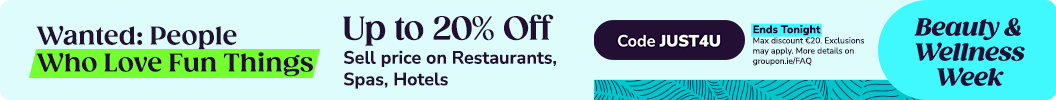 Use code JUST4U and enjoy up to an extra 20% off sell price on amazing experiences for everyone. Ends tonight. Some deals excluded.