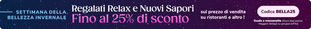Approfitta di uno sconto fino al -25% su Vicino a te. Codice: BELLA25. Scade a mezzanotte. Alcuni deal esclusi.