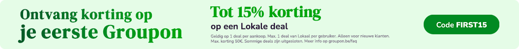 15% EXTRA korting op een Lokale deal met code FIRST15. Alleen voor nieuwe klanten