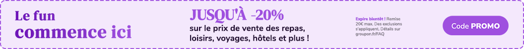 Jusqu'à -20% en plus sur les expériences Locales et les Voyages ! Code: PROMO